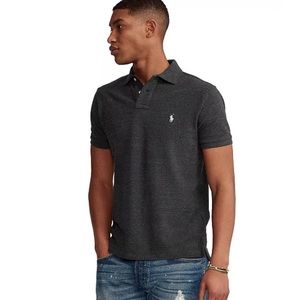 Polo Ralph Lauren Mesh Polo Shirt Size XLT Charcoal Gray